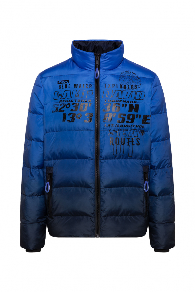 Steppjacke mit Dip-Dye-Effekt und Logo Prints flight blue