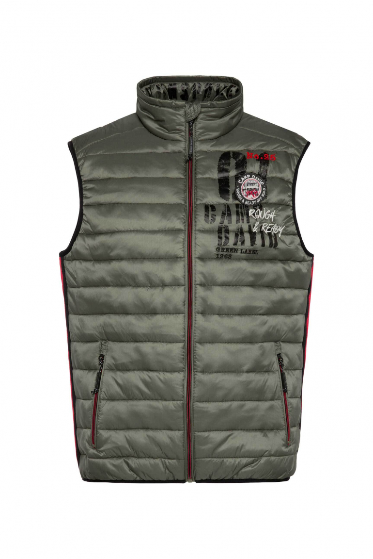 Steppweste mit Logo Artworks khaki