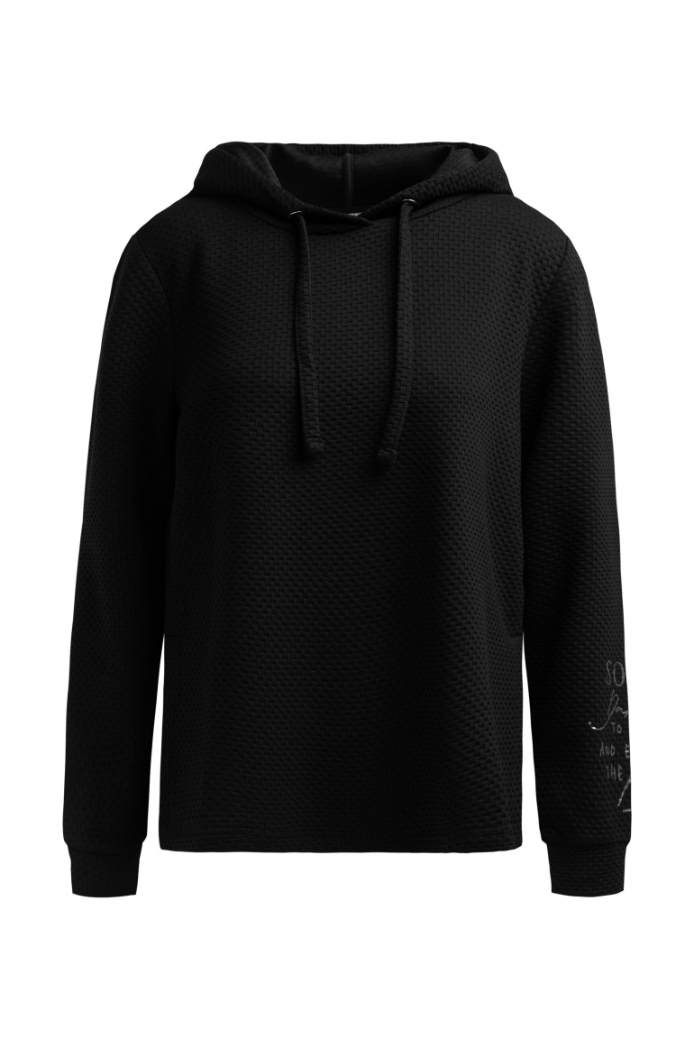 Strukturierter Hoodie mit Seitenschlitzen