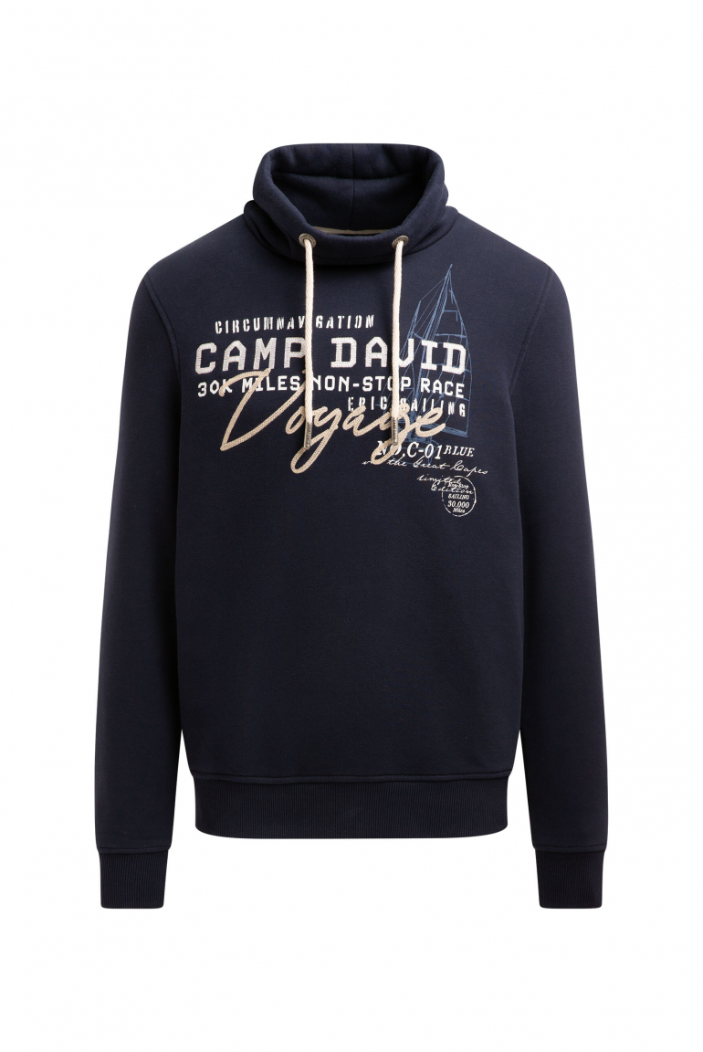 Sweatshirt mit Kragen und Artwork blue navy