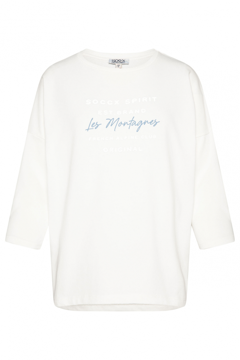 Sweatshirt mit tonigen Rubber Prints ivory