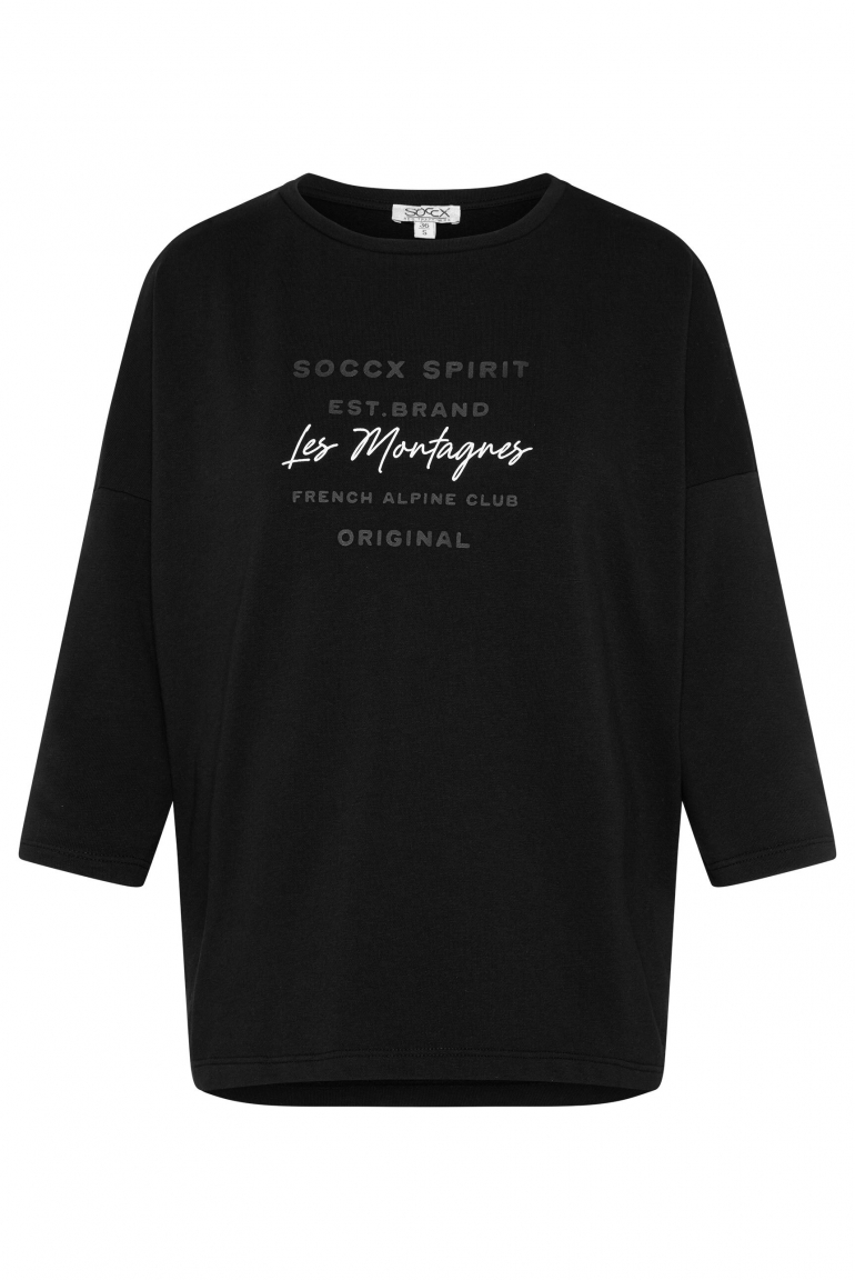Sweatshirt mit tonigen Rubber Prints black