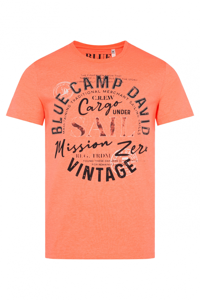 T-Shirt Rundhals mit Label Print