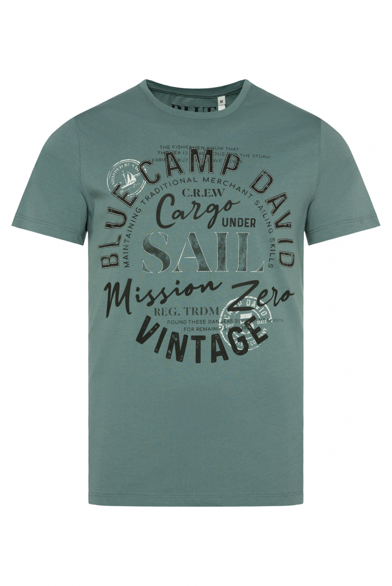 T-Shirt Rundhals mit Label Print
