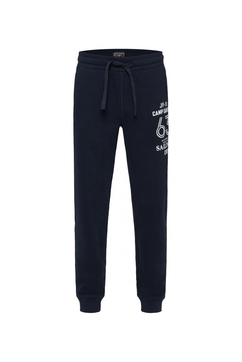 Soccx Jogging pants with color gradient and logo prints, dark blue -  Stateshop Fashion