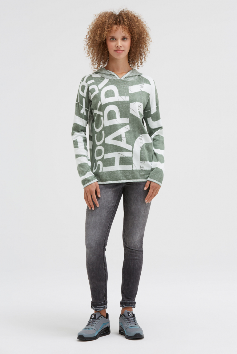 Kapuzenpullover mit Acid All Over Print