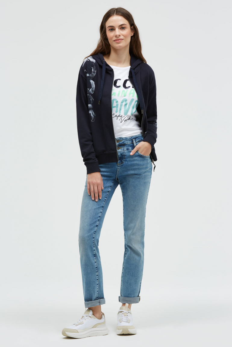 Kapuzensweatjacke mit Print Artworks