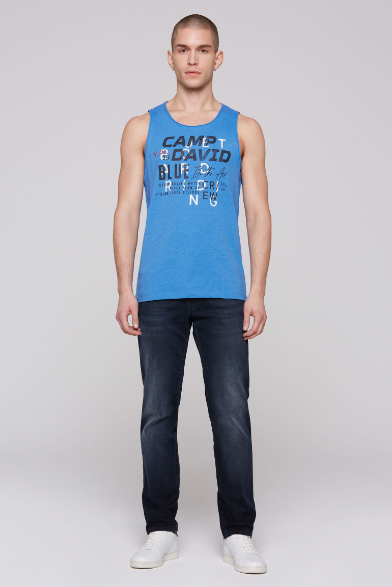 Muskelshirt mit Print und Rubber-Details