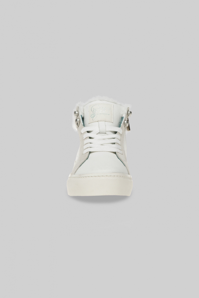 Plateau-Sneaker mit Kunstfellkragen