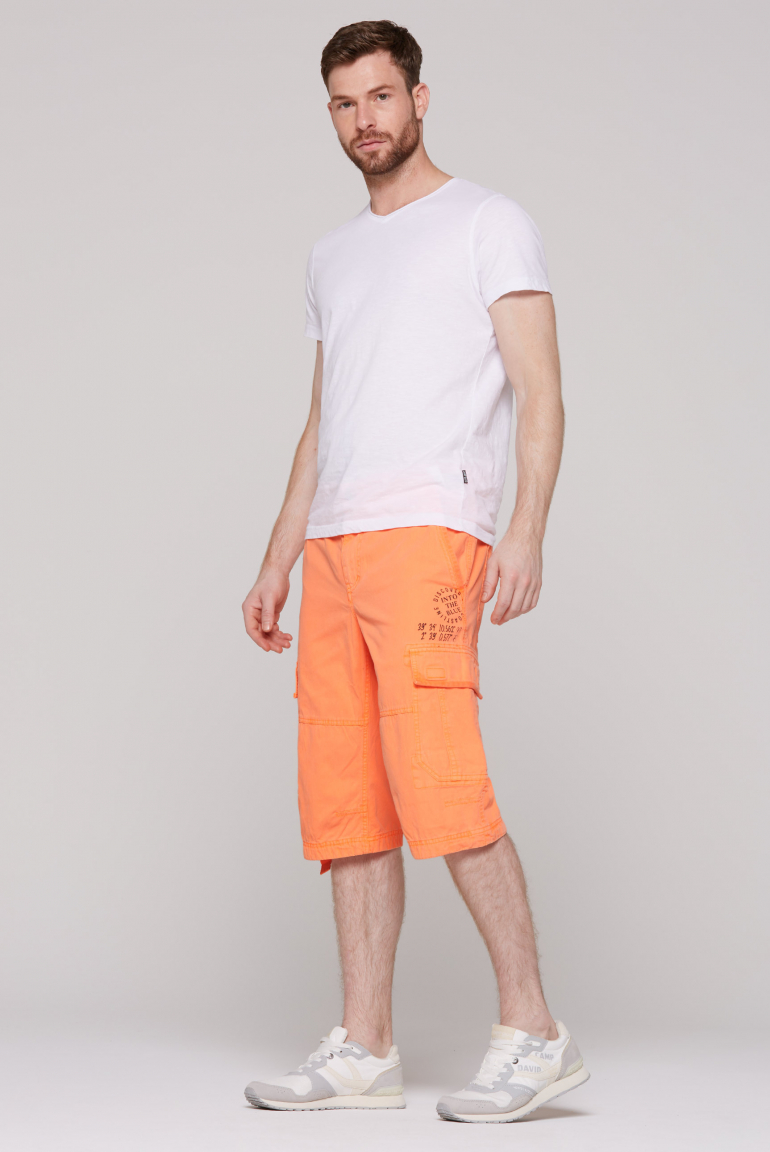 Skater Shorts mit Webstreifen und Prints