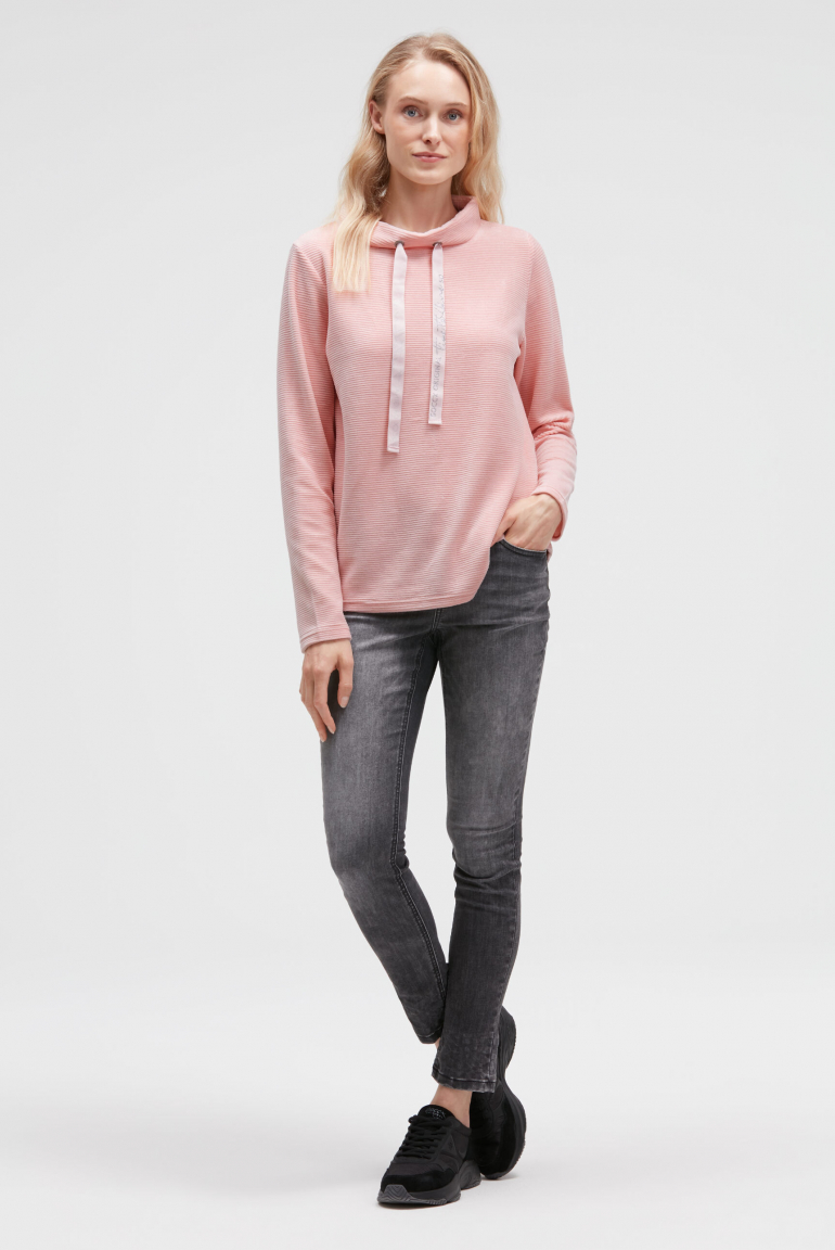 Sweatshirt mit gerippter Samt-Struktur