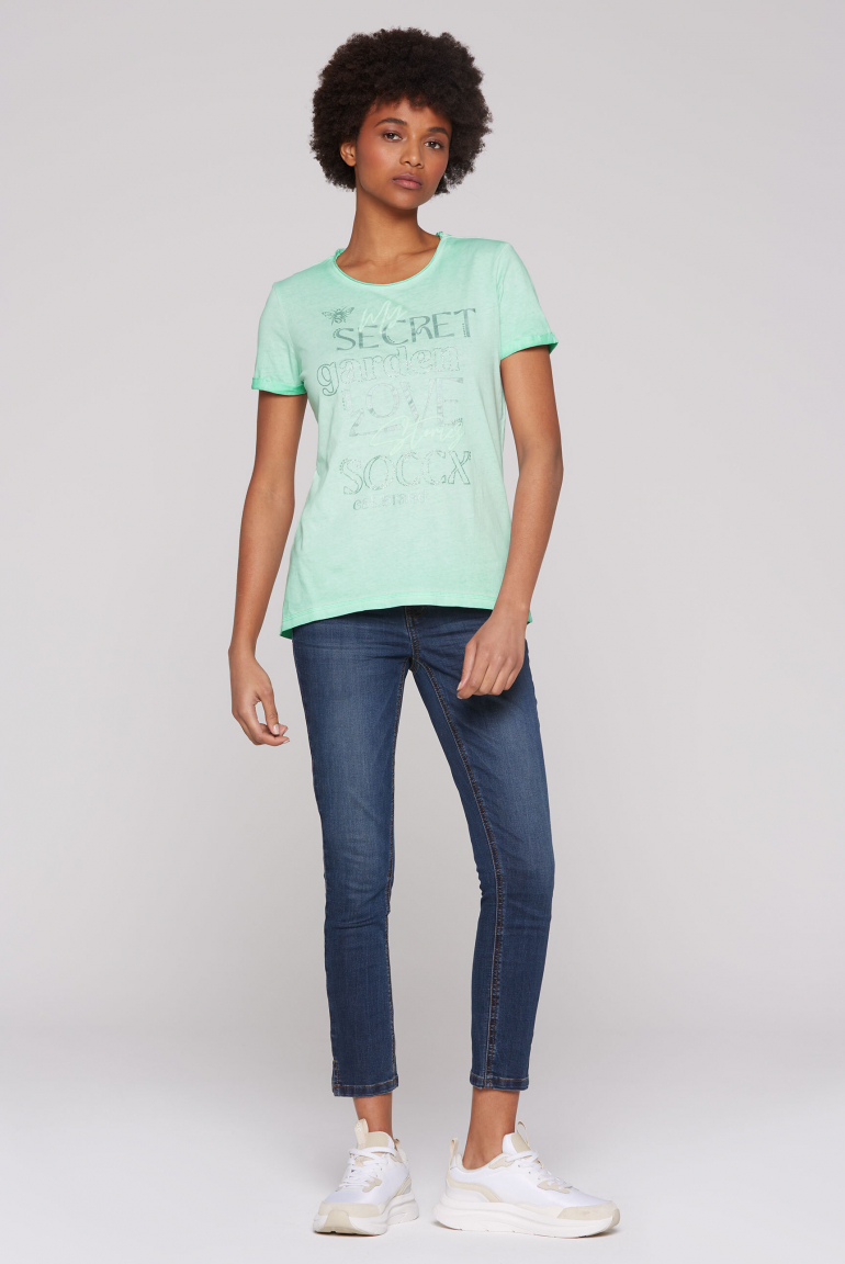 T-Shirt mit Wording Print