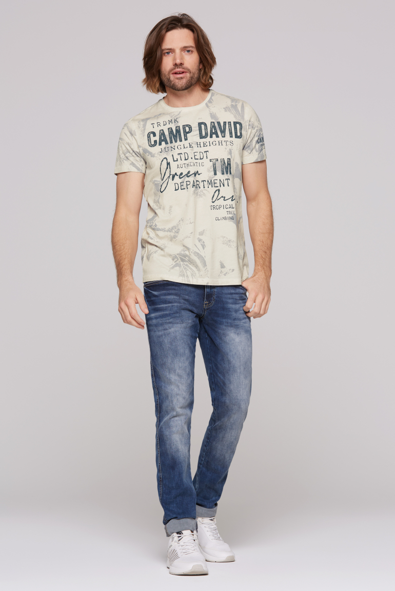 T-Shirt Oil Dyed mit All Over Print
