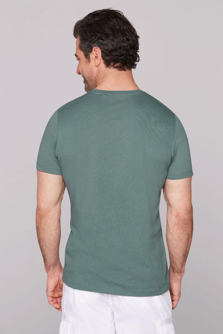 T-Shirt Rundhals mit Label Print