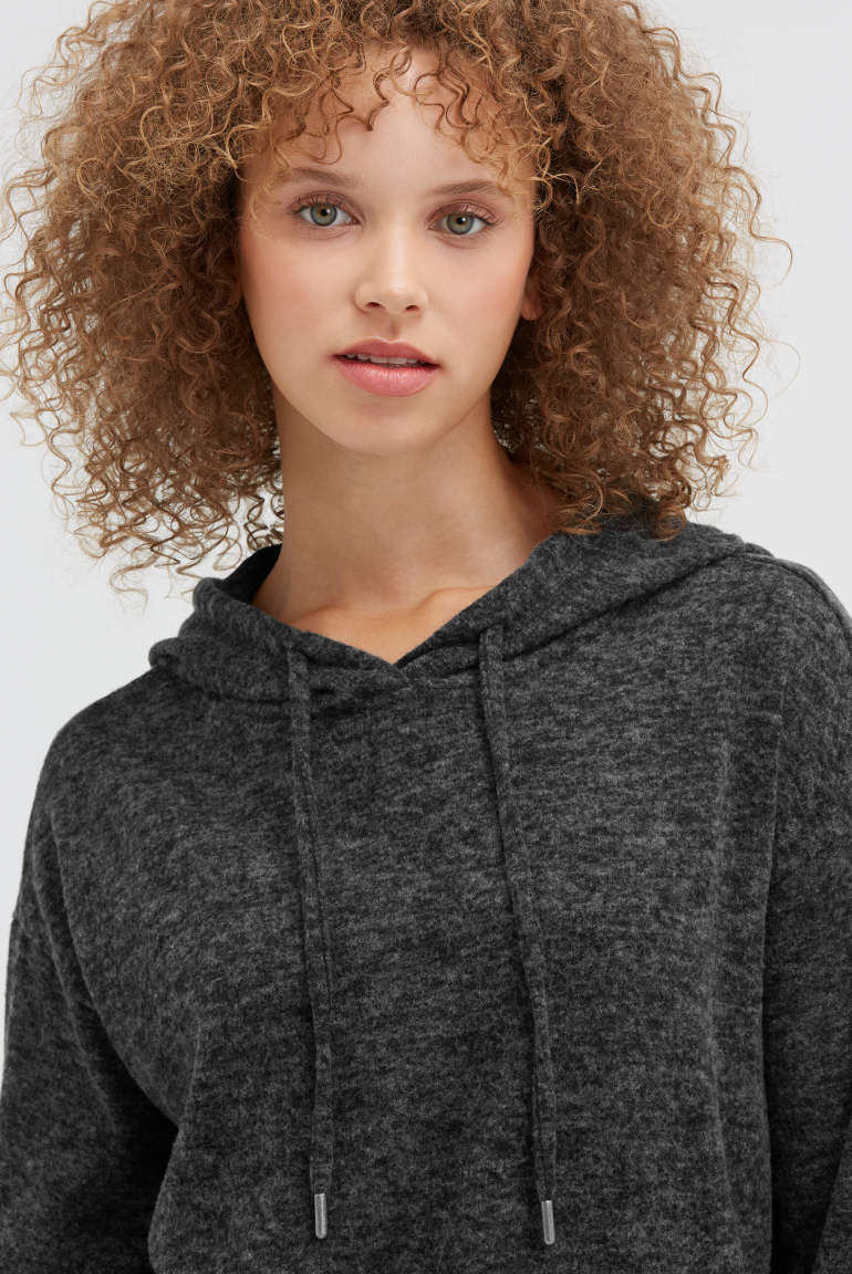 Hoodie aus Flauschstrick