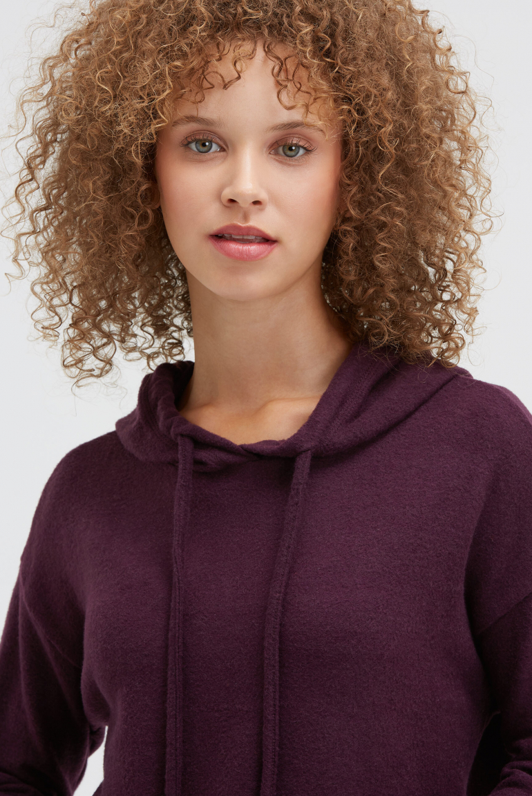 Hoodie aus Flauschstrick