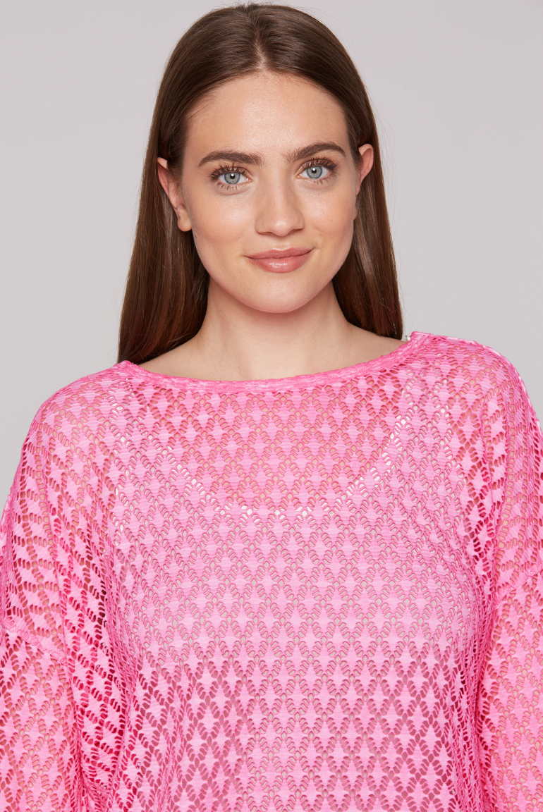Langarmshirt mit Ajour-Muster