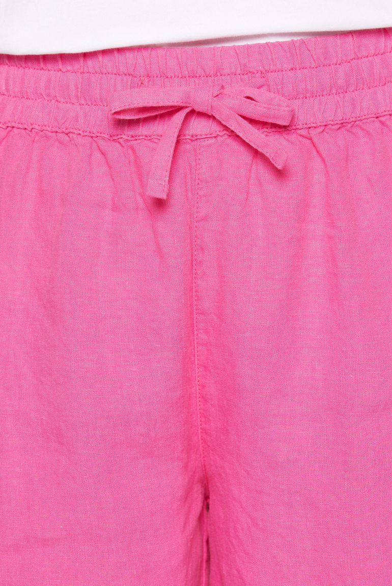 Leinenshorts mit Ajour-Taschen