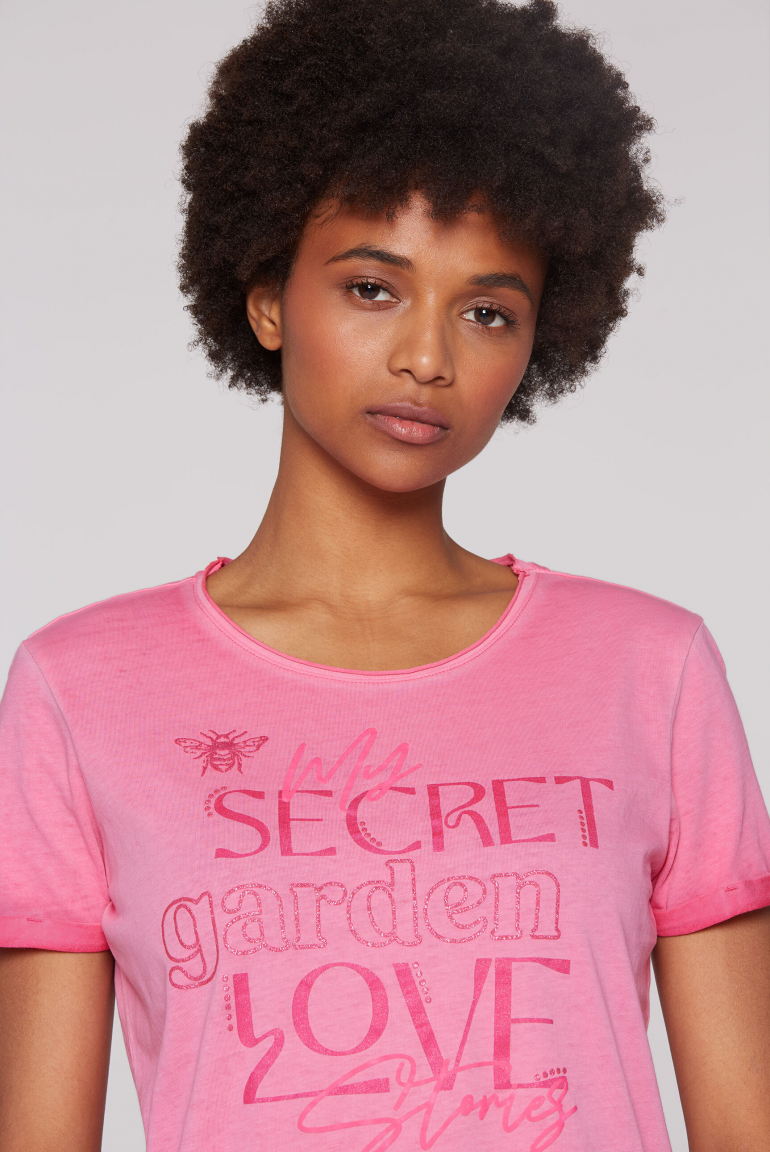T-Shirt mit Wording Print
