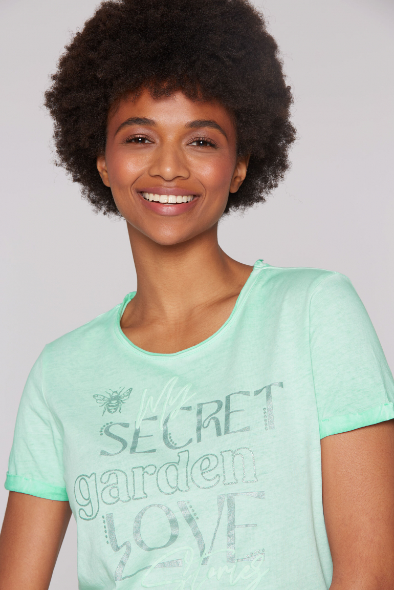T-Shirt mit Wording Print