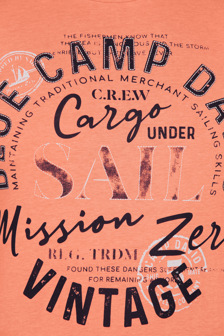 T-Shirt Rundhals mit Label Print
