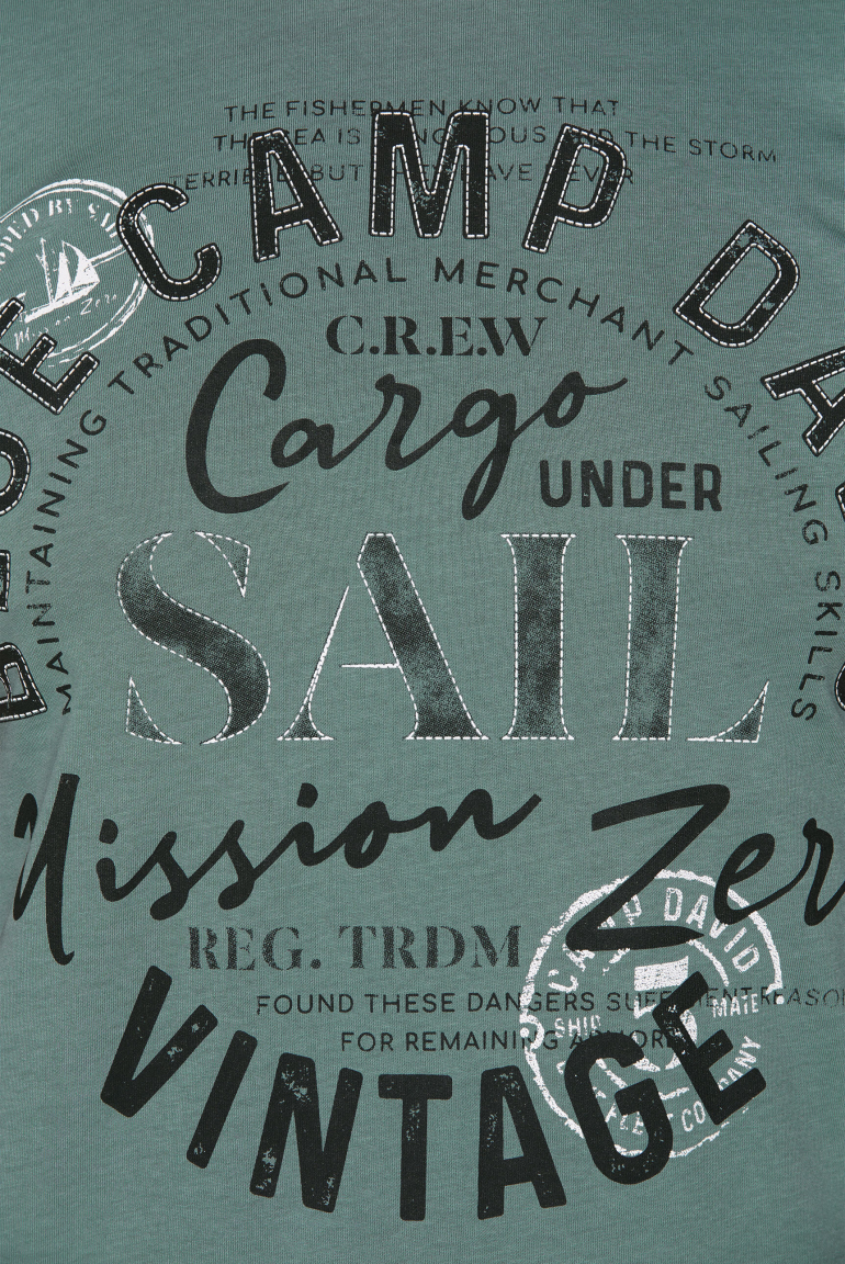 T-Shirt Rundhals mit Label Print
