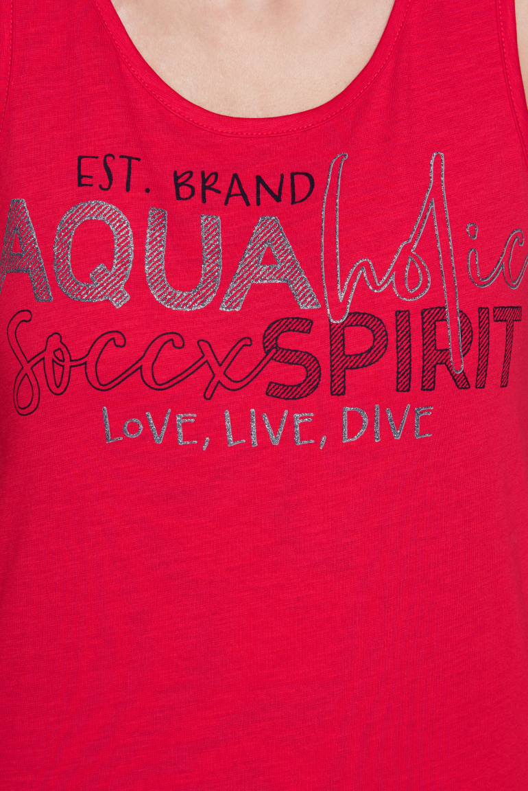 Top mit Glitter Wording Print