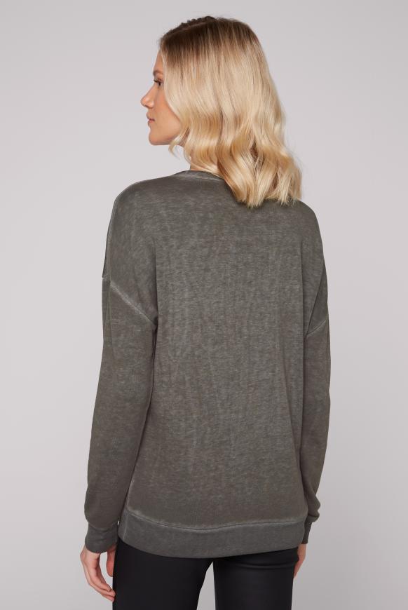 Basic Sweatshirt mit Glitter Print