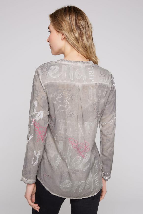 CAMP DAVID & SOCCX | Bluse Inside Oil Dyed mit All Over Print pale sand