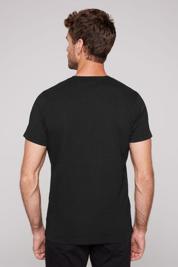 T-Shirt V-Neck mit Flammgarnstruktur