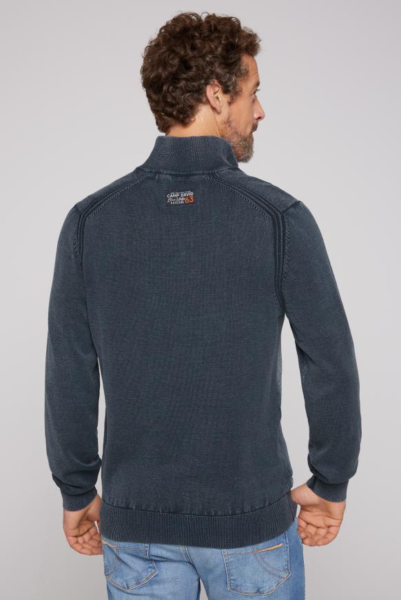 Troyer-Pullover Stone Washed im Materialmix