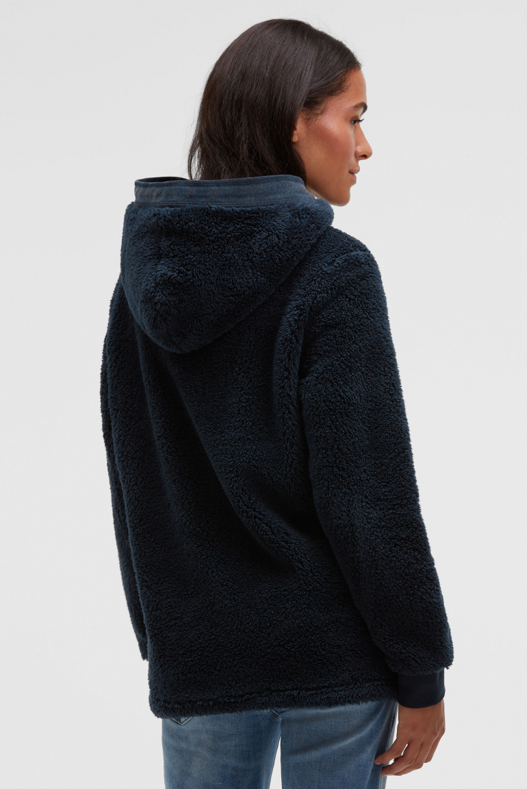 Hoodie aus Sherpa-Fleece mit Label Patch