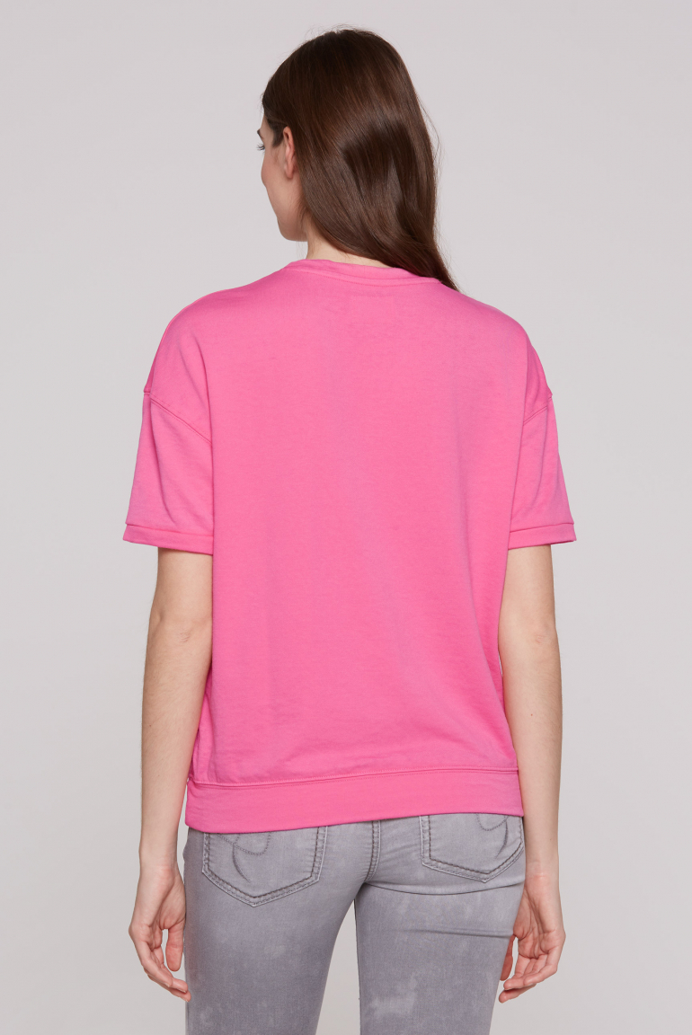 Kurzarm-Sweatshirt mit Pailletten-Logo
