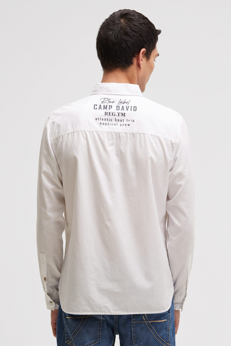 Langarmhemd mit Klappentaschen und Prints