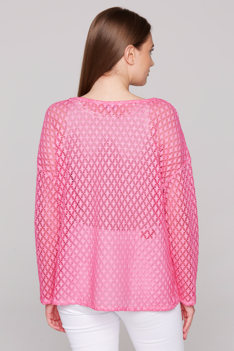 Langarmshirt mit Ajour-Muster
