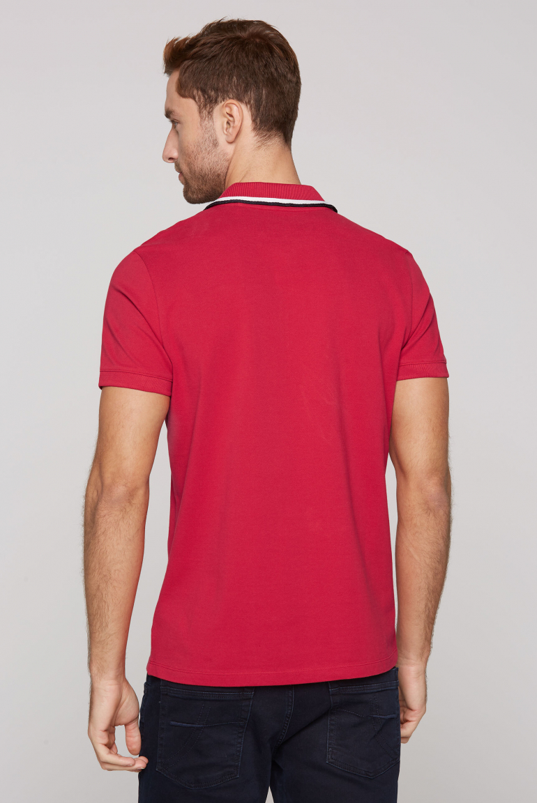 Poloshirt aus Pikee mit Zipper und Patches