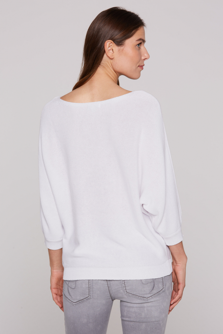 Pullover mit Fledermausärmeln und Logo Artwork