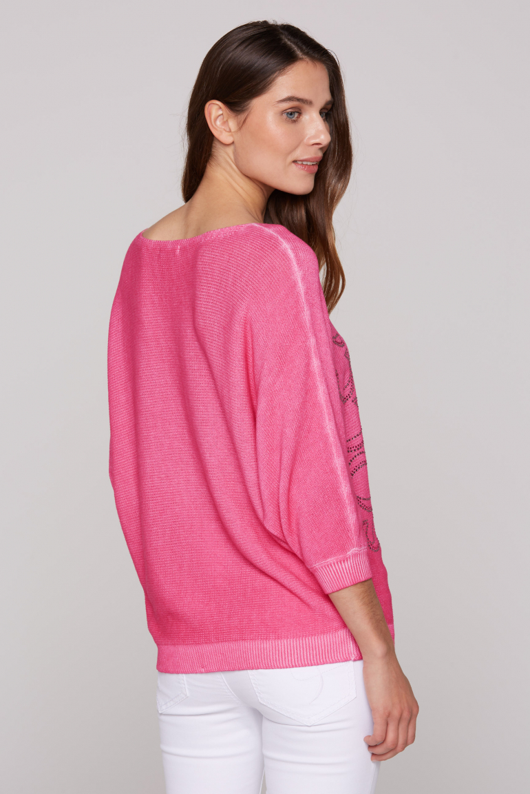 Pullover mit Fledermausärmeln und Logo Artwork