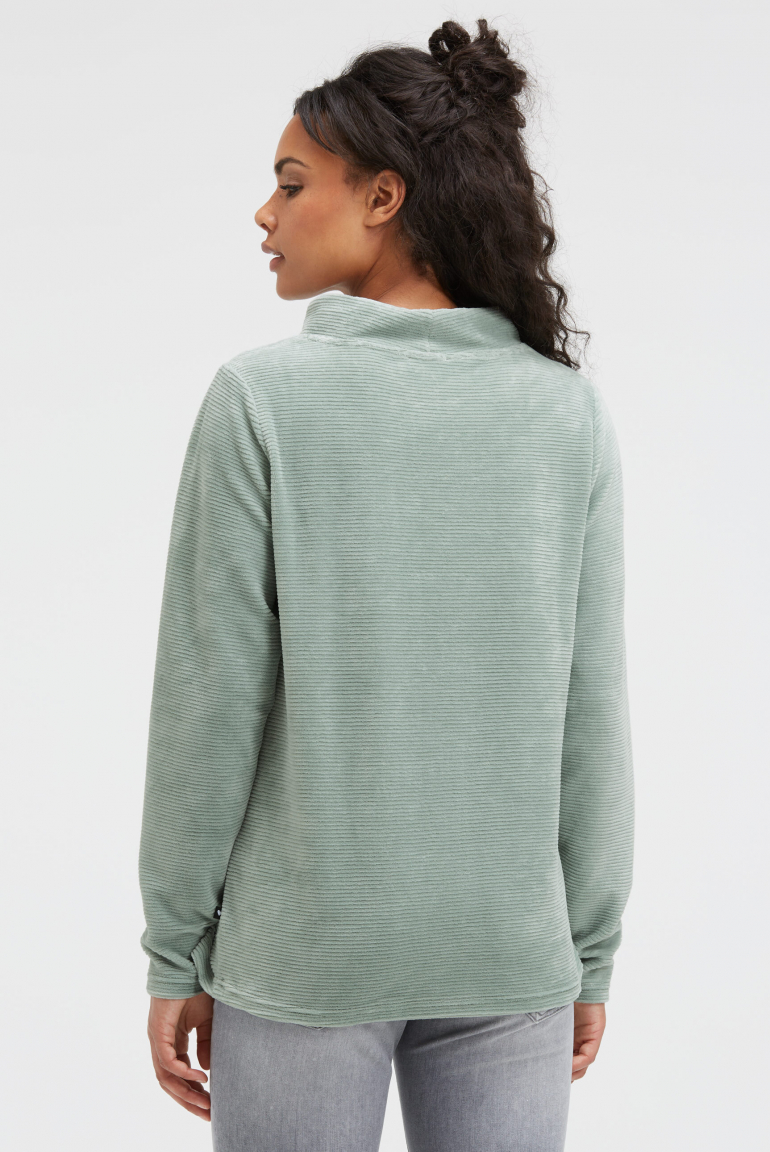 Sweatshirt mit gerippter Samt-Struktur