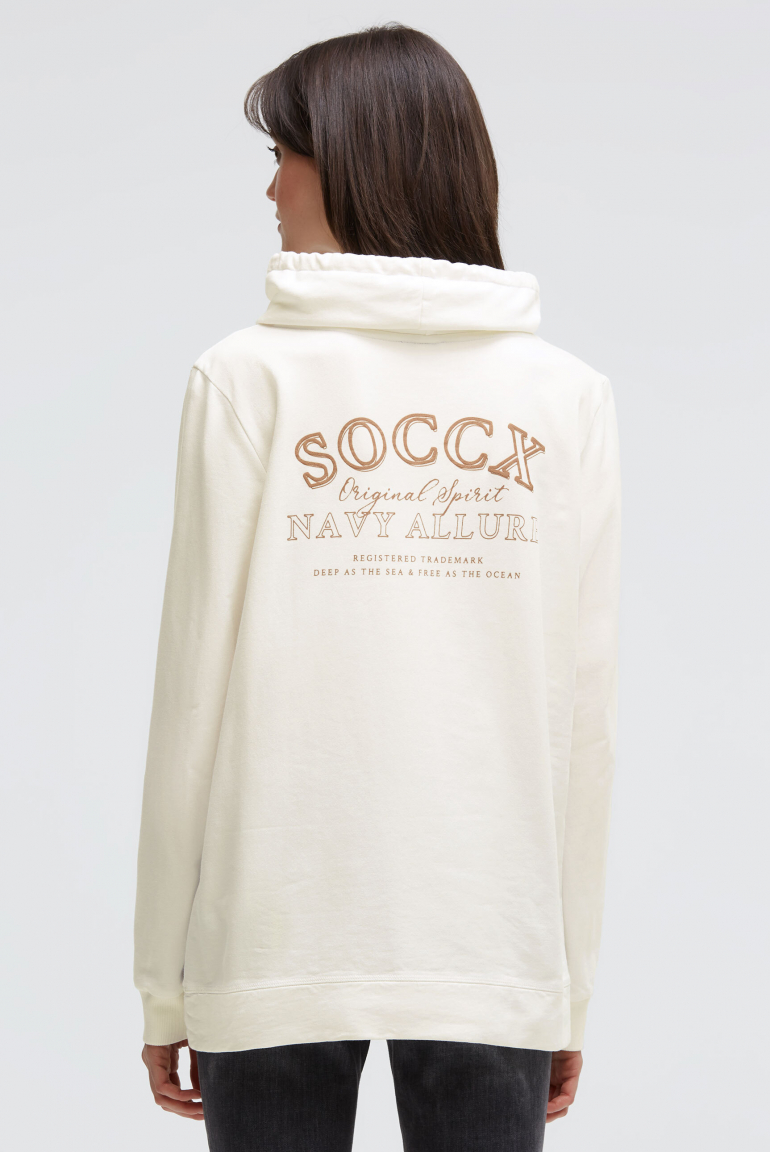 Sweatshirt mit hohem Kragen und Backprint