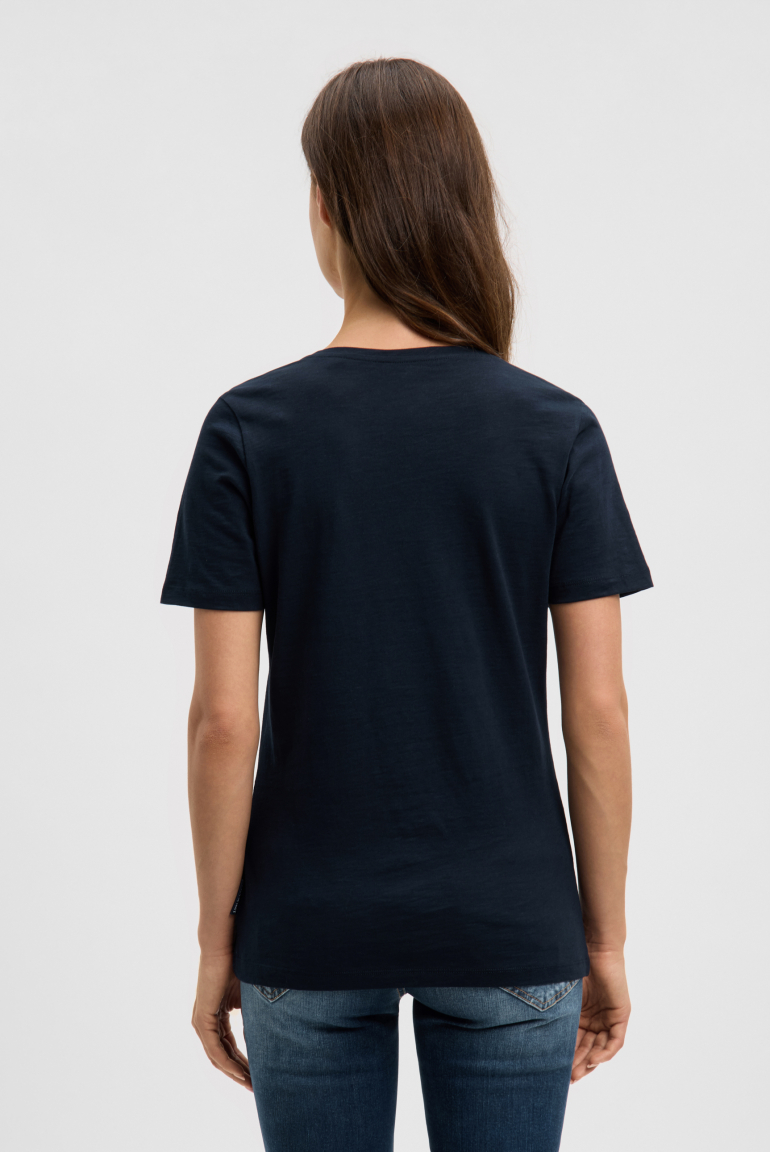 T-Shirt mit V-Ausschnitt und Print