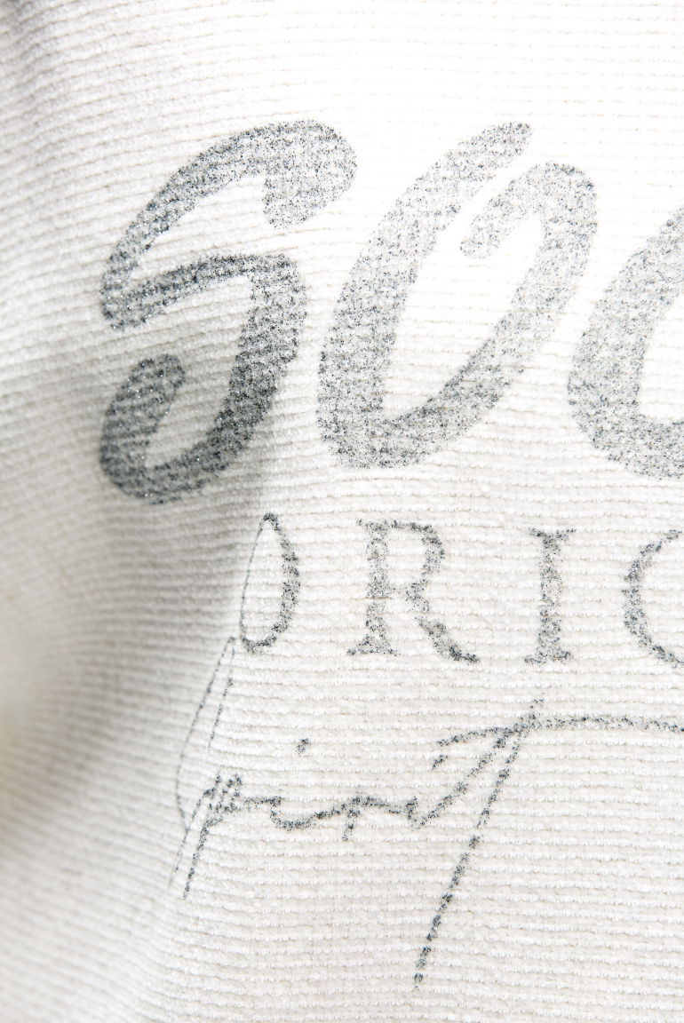 Chenille-Pullover mit Glitter Print