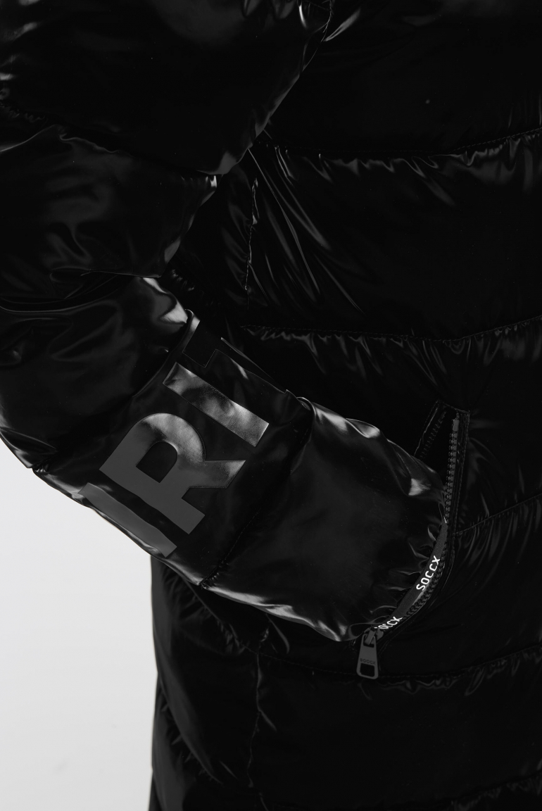 Glänzender Stepp-Parka mit Logo Artworks