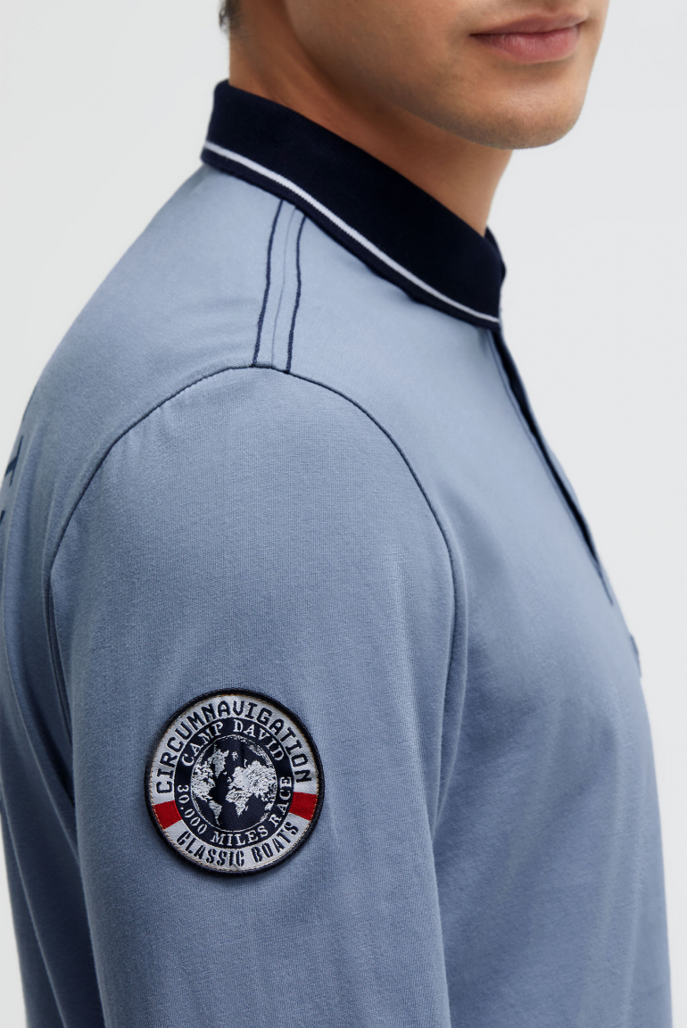 Langarmpolo mit Rücken-Artwork