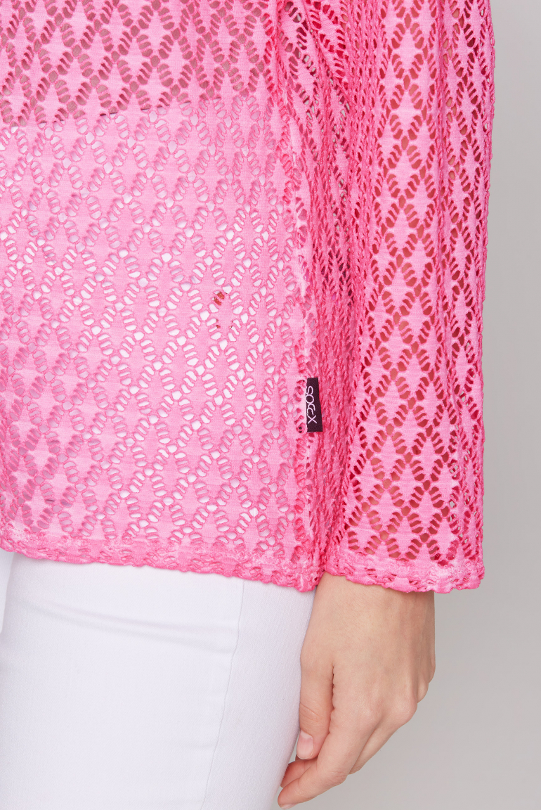 Langarmshirt mit Ajour-Muster