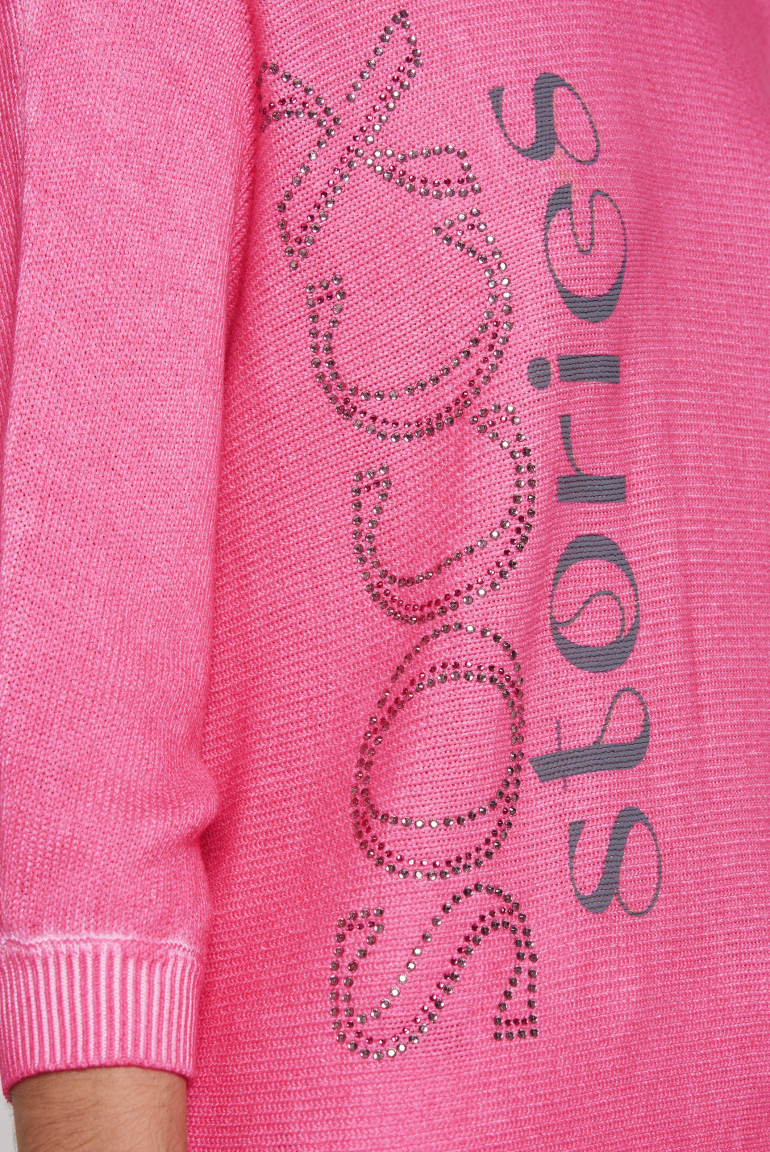 Pullover mit Fledermausärmeln und Logo Artwork