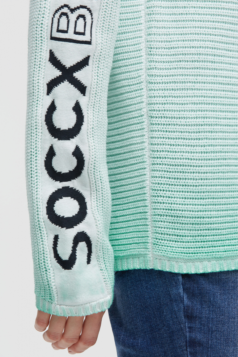 Pullover mit Intarsia-Design an den Ärmeln