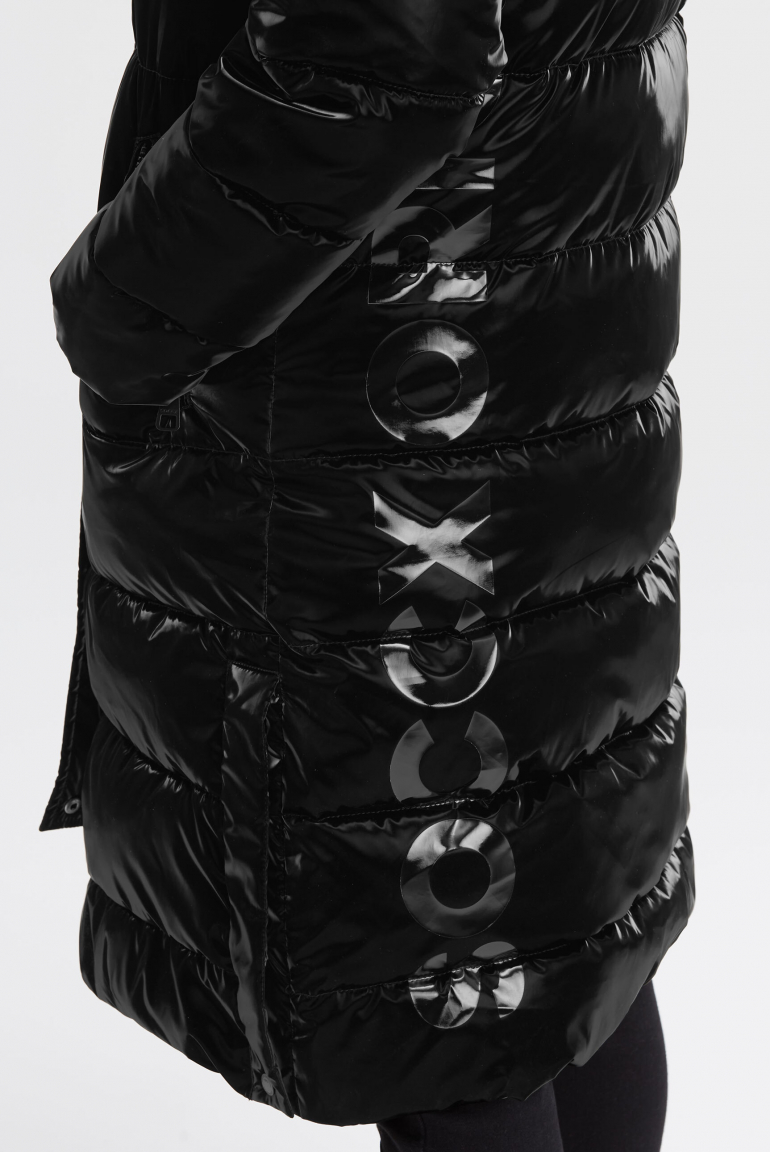 Glänzender Stepp-Parka mit Logo Artworks