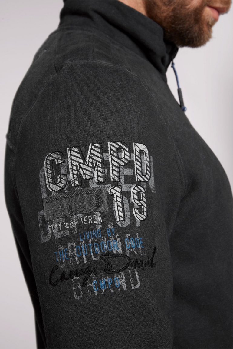 Camp David Herren Sweatjacke Mit Kapuze - Relaxed Fit Mit Logo Prints