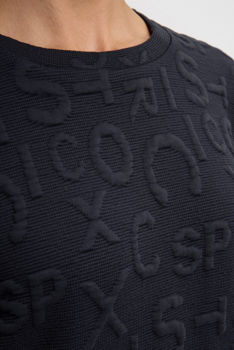 Strukturiertes Sweatshirt mit Intarsia-Artwork